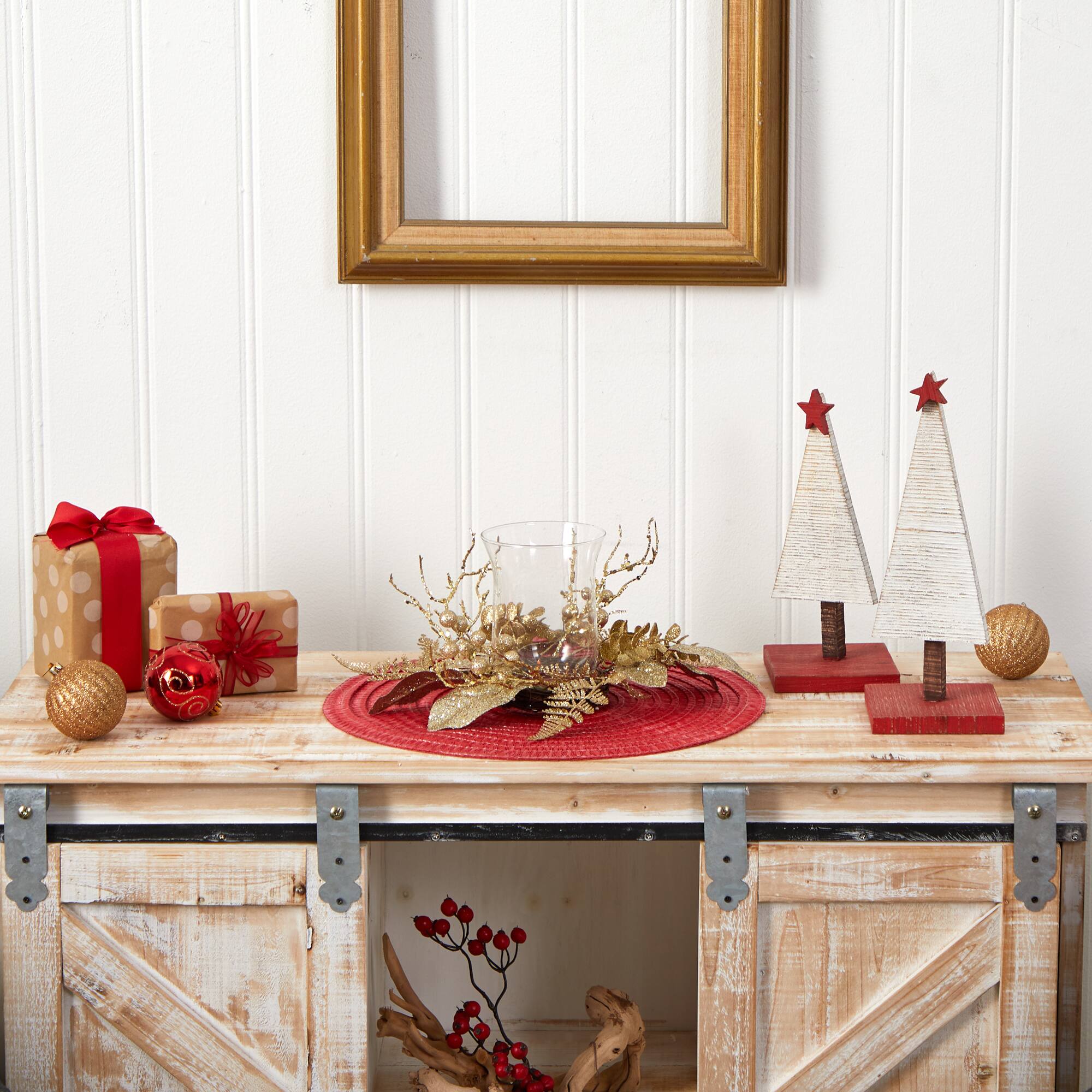 10" Golden Artificial Christmas Candelabrum